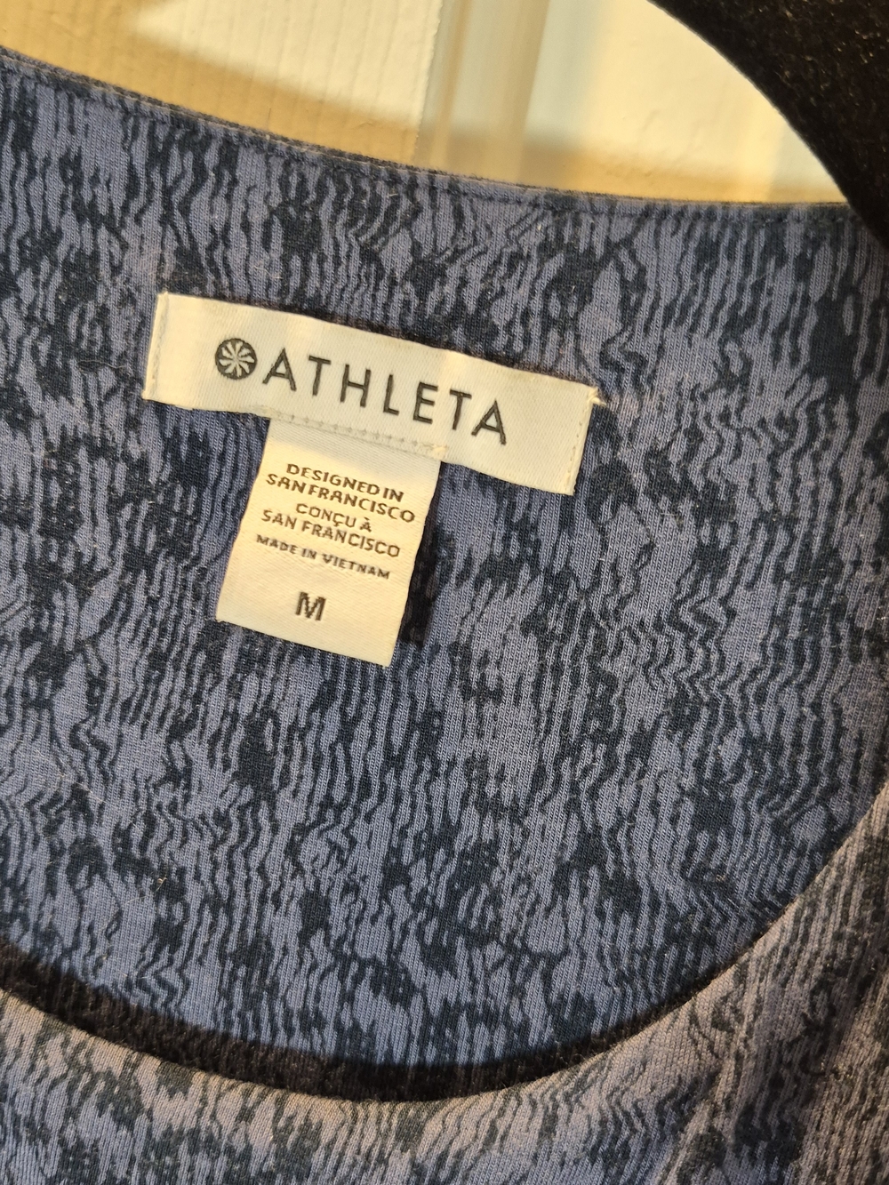Athleta Navy Blue Printed Sleeveless Midi Dress - Picture 2 of 5
